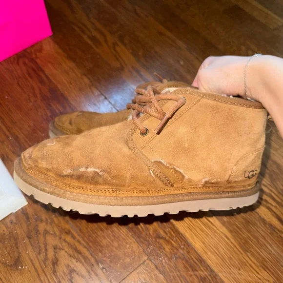 UGG women’s Neumel Leather Shoes Chukka Bootie in color Chestnut size 8 - Picture 4 of 10